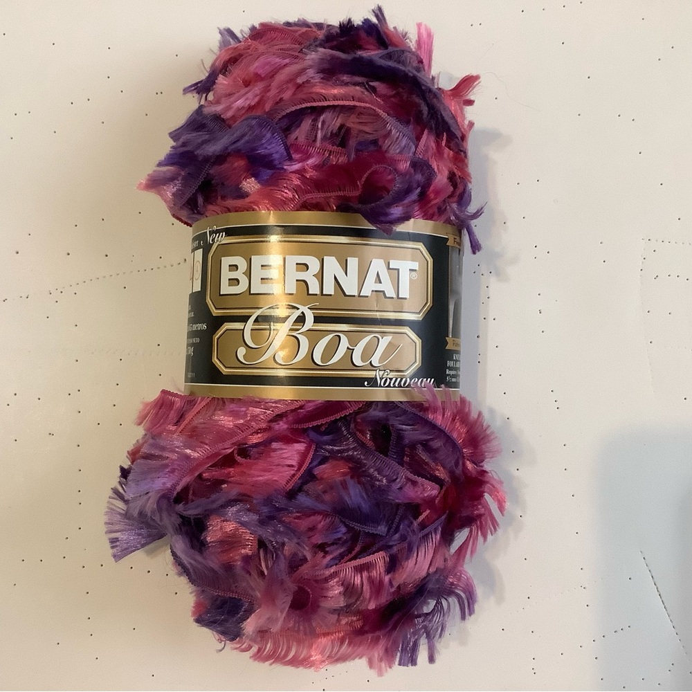 BERNAT BOA NOUVEAU EYELASH YARN, 1 skein, Doo Doo Bird Color